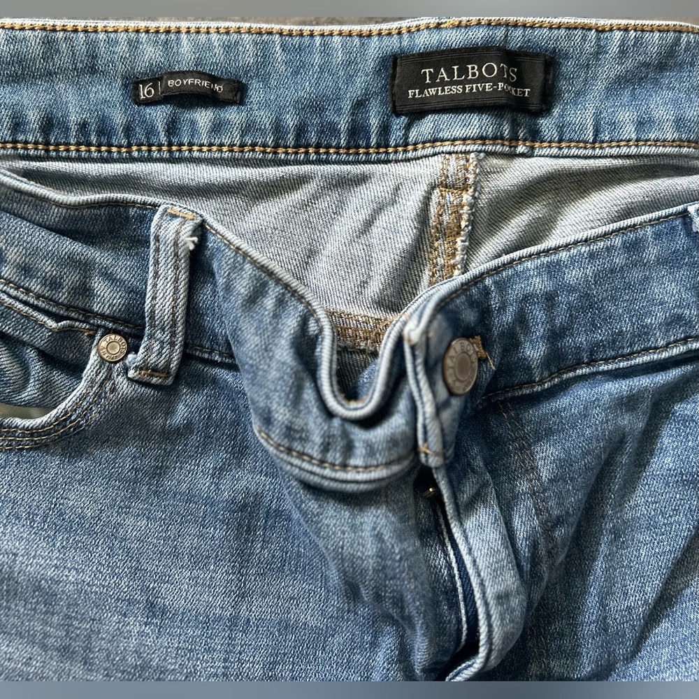 Talbots boyfriend, torrid distressed flare, JMS capris jeans lot bundle size 16 - Picture 3 of 10